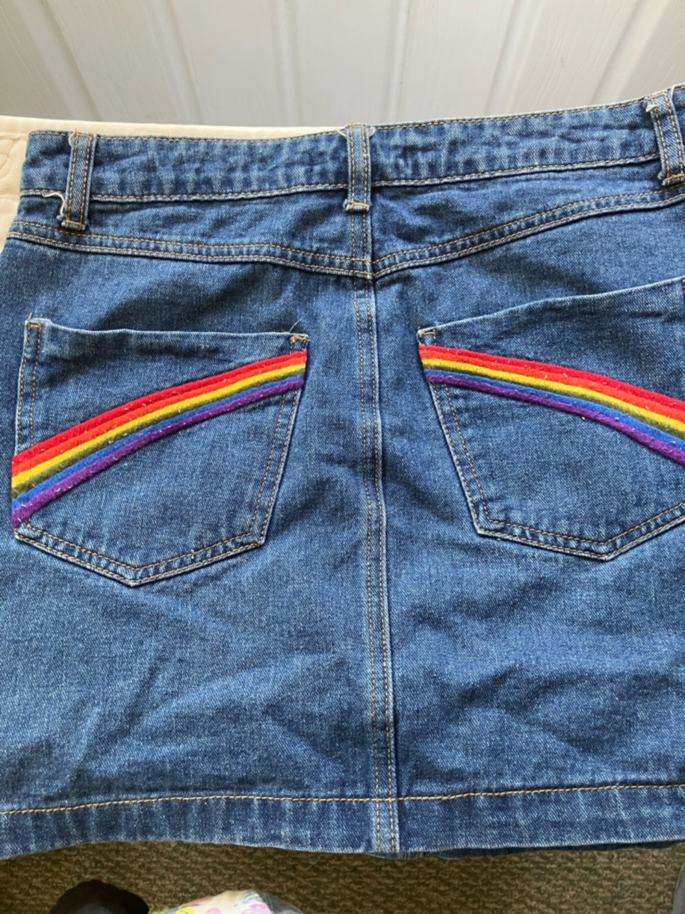 Forever 21 Light Blue Denim Button Mini Skirt - Picture 3 of 7